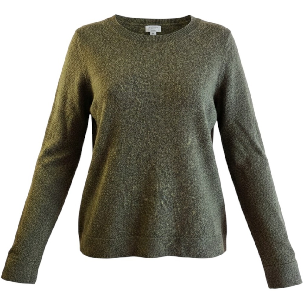 J.CREW Pullover Sweater Teddie Womens Medium Green Wool Blend Cozy